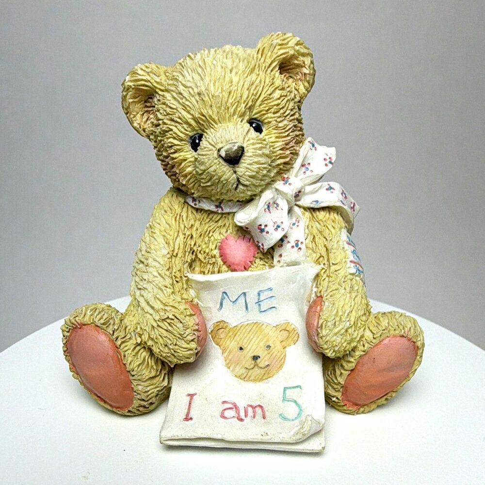 Hamilton Gifts Color Me Age 5 Teddy Bear Figurine P. Hillman 1992 911291